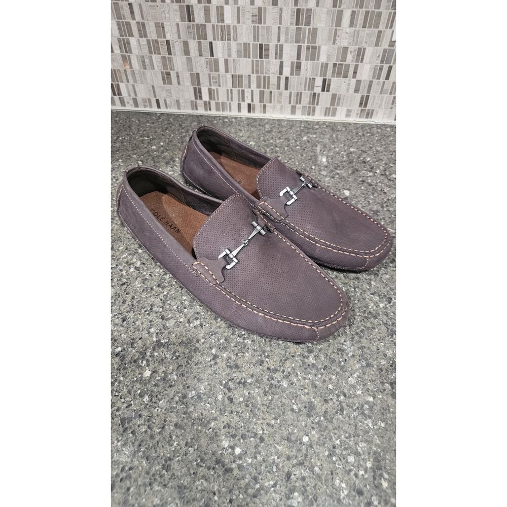 Cole Haan suede Men's 13 Wyatt Bit Driver Brown Loafer Slip On Retail $130